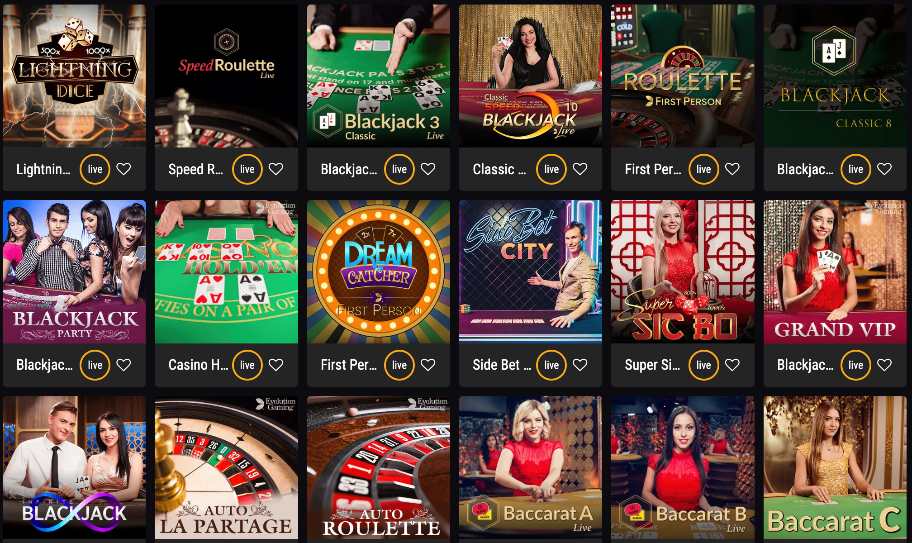 Live Casino Spieleauswahl im Betamo Casino