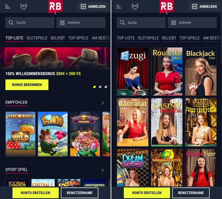 Rabona Casino App: Dank Web-App von unterwegs spielen