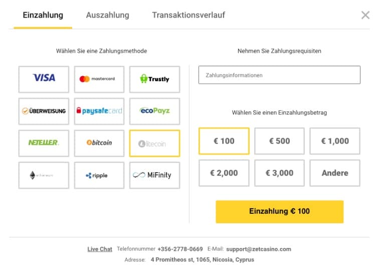 Litecoin Einzahlung