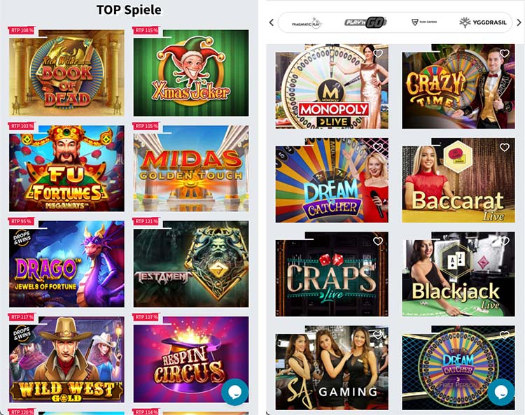 Mobile App von Allreels
