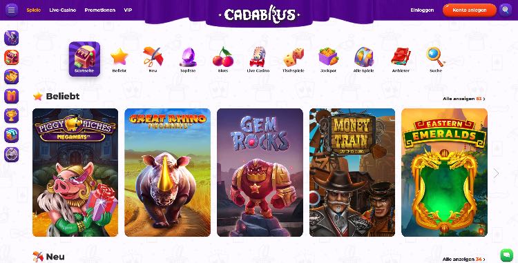 Cadabrus Casino Webseite