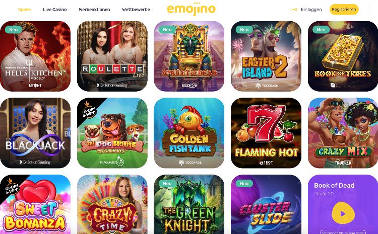 Emojino Casino Spieleangebot