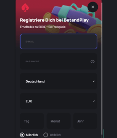 BetandPlay Registrierung 1