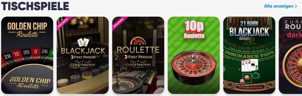 Cazimbo Casino Tischspiele
