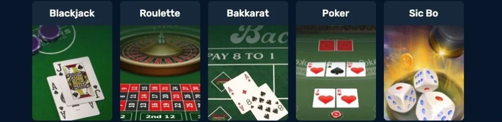 Winz.io Casino Tischspiele