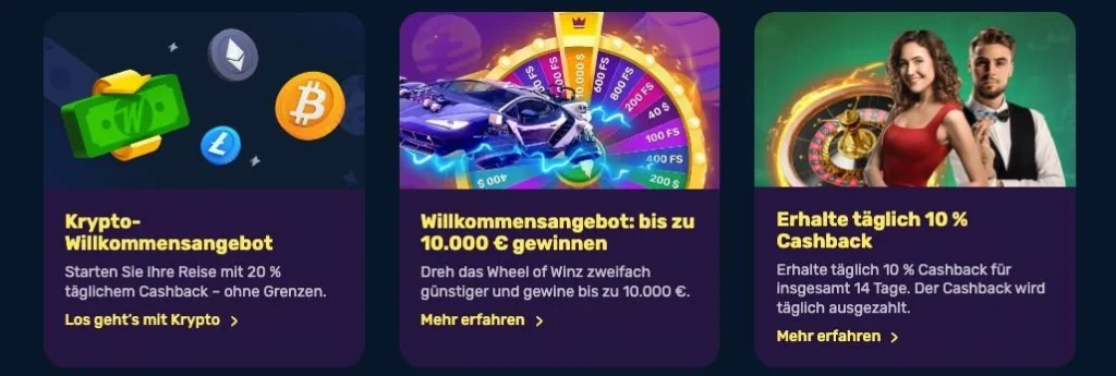 Winz.io Casino Weitere Aktionen 1