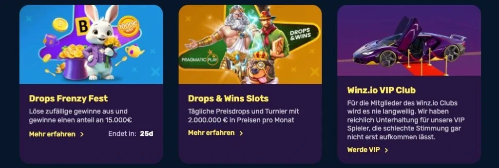 Winz.io Casino Weitere Aktionen