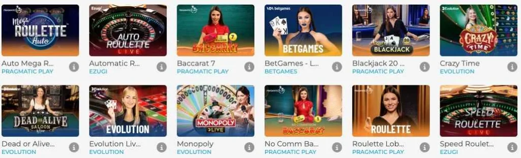 Wolfy Casino Live Casino