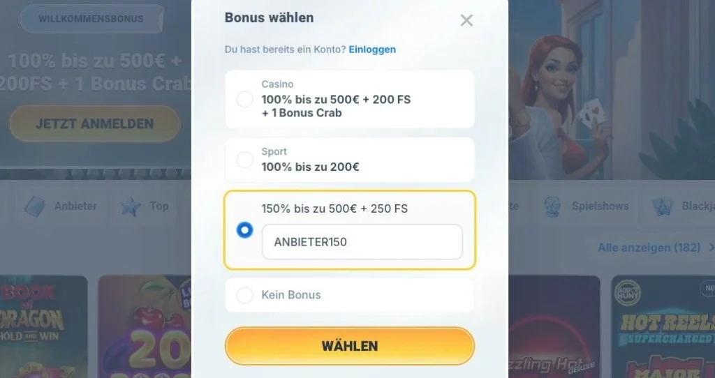 Beteum Casino exklusiver Bonus