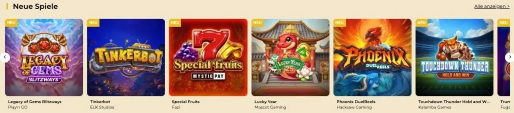 WinMega Casino neue Spiele