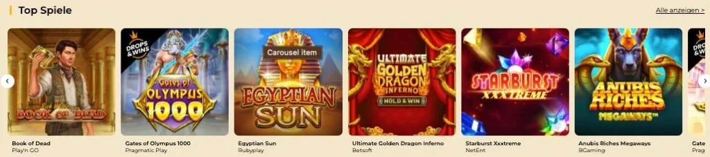 WinMega Casino Top Spiele